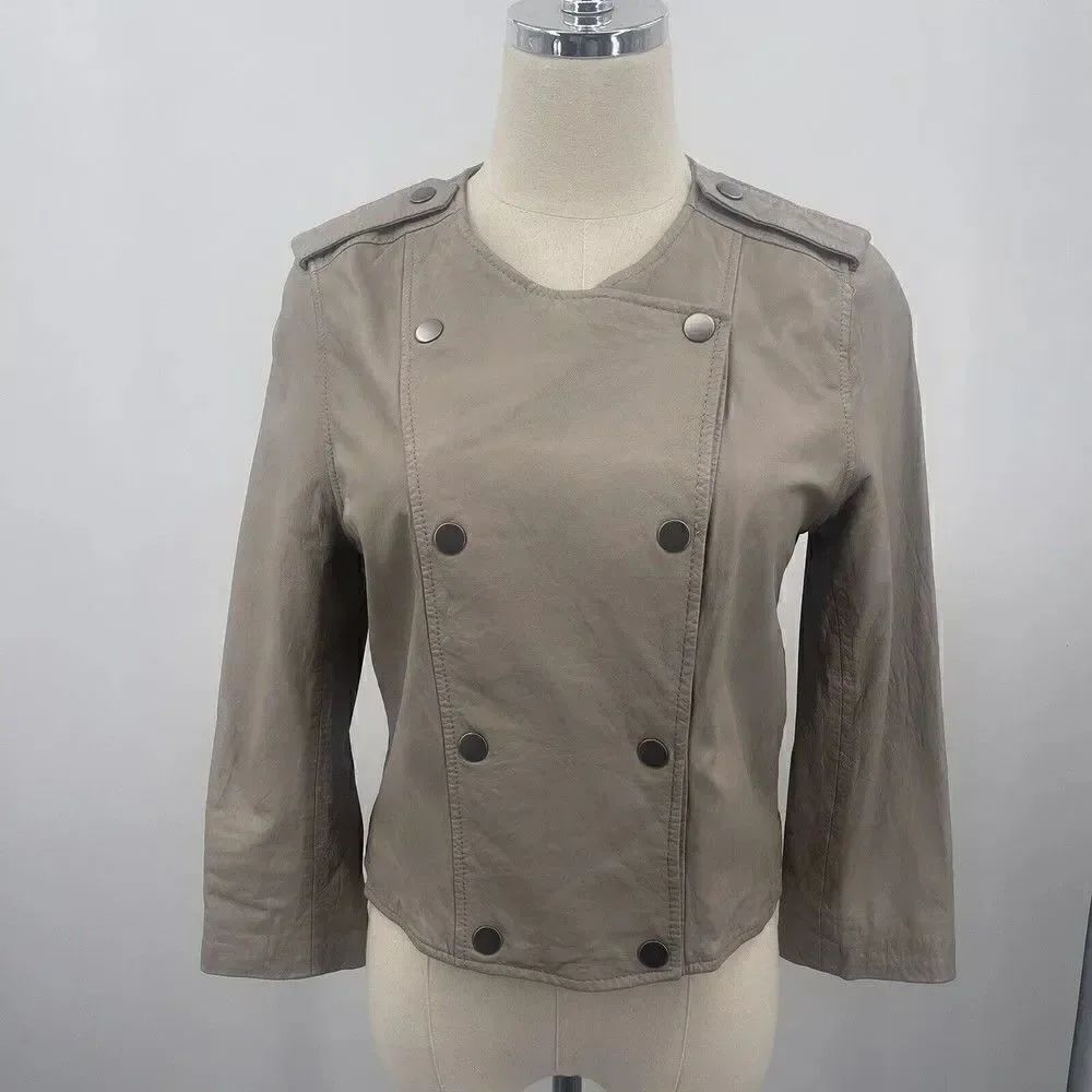 Joie womans lamb leather jacket medium silk lined Box G - Picture 9 of 10